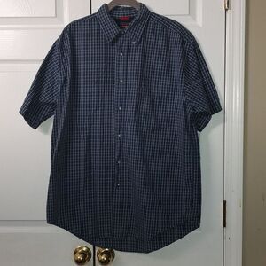 Wrangler blue plaid western shirt cool river cotton Sz M